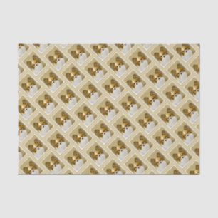 Papillon (Hound Tri) Malerei - Original Hundeschul Seidenpapier