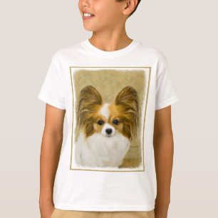 Papillon (Hound Tri) Malerei - Original Hundeschul T-Shirt