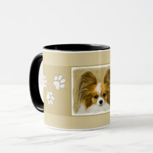 Papillon (Hound Tri) Malerei - Original Hundeschul Tasse