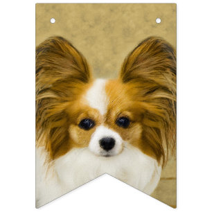 Papillon (Hound Tri) Malerei - Original Hundeschul Wimpelkette