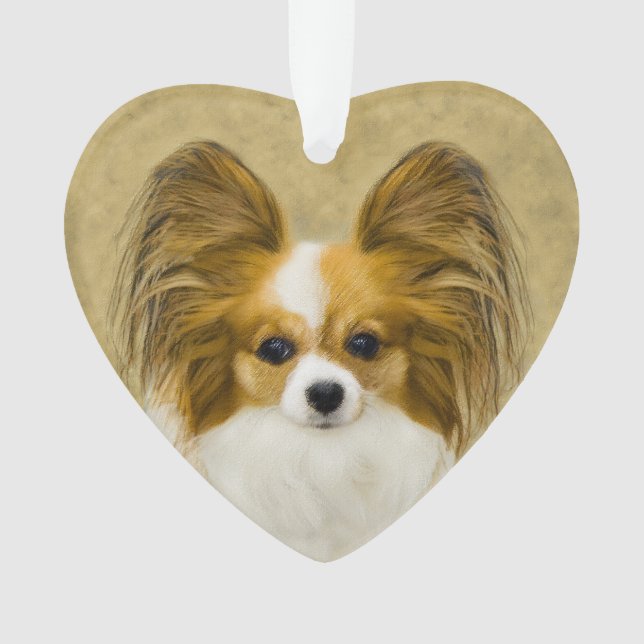 Papillon (Hound Tri) Peinture - Art Chien original (devant)