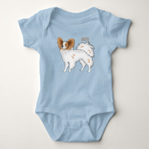 Papillon-Hund-Cartoon-Abbildung Baby Strampler