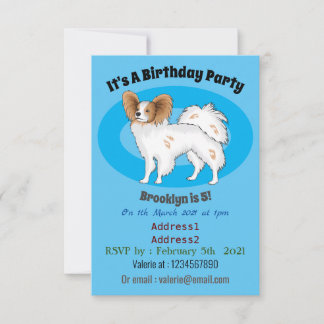 Papillon-Hund-Cartoon-Abbildung Einladung