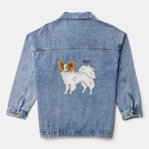 Papillon-Hund-Cartoon-Abbildung Jeansjacke