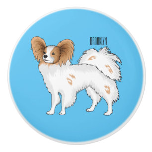 Papillon-Hund-Cartoon-Abbildung Keramikknauf