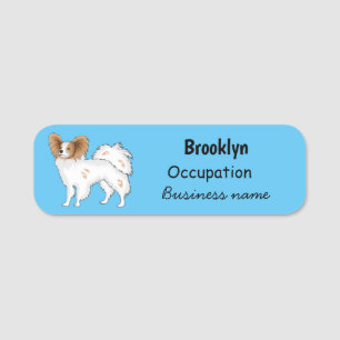 Papillon-Hund-Cartoon-Abbildung Namensschild