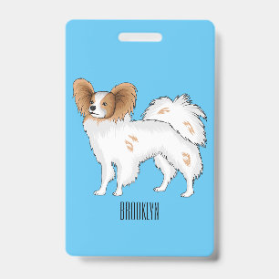 Papillon-Hund Cartoon-Illustration Ausweis