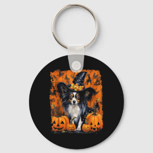 Papillon-Hund Halloween Schlüsselanhänger