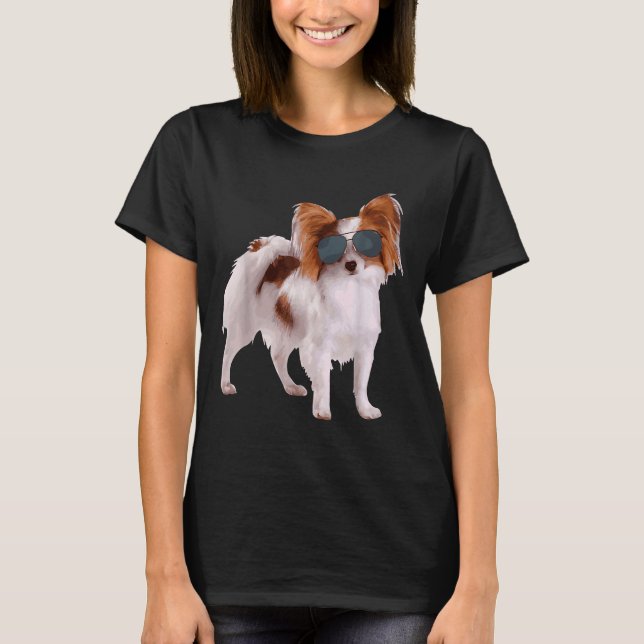 Papillon Hund in R am besten für Hunde T-Shirt (Vorderseite)