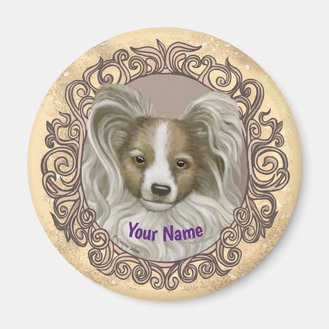 Papillon-Hund  Magnet (Vorne)