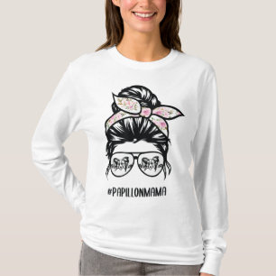 Papillon-Hund Mama chaotischen Buschgläser Papillo T-Shirt