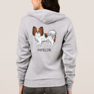 Papillon-Hund mit rotem Sable-Cartoon mit benutzer Hoodie
