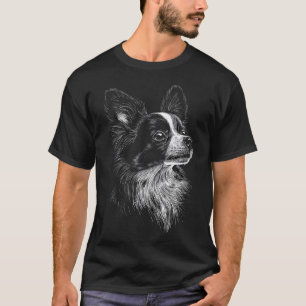 Papillon-Hund-Motiv Haustier-Kunstwerk Papillon Mä T-Shirt