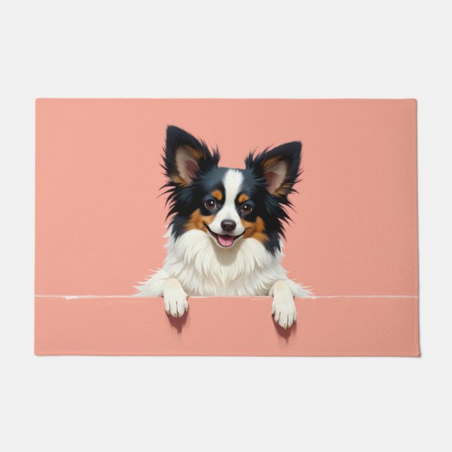 Papillon-Hund Türmatte Kunst (Vorderseite)