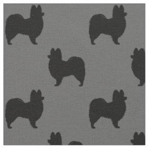 Papillon Hunde Silhouetten Gemustert Stoff