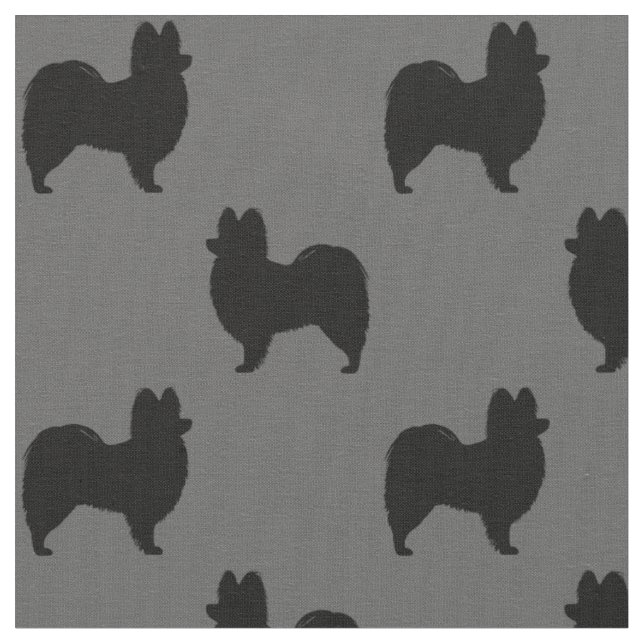 Papillon Hunde Silhouetten Gemustert Stoff (Nahaufnahme)
