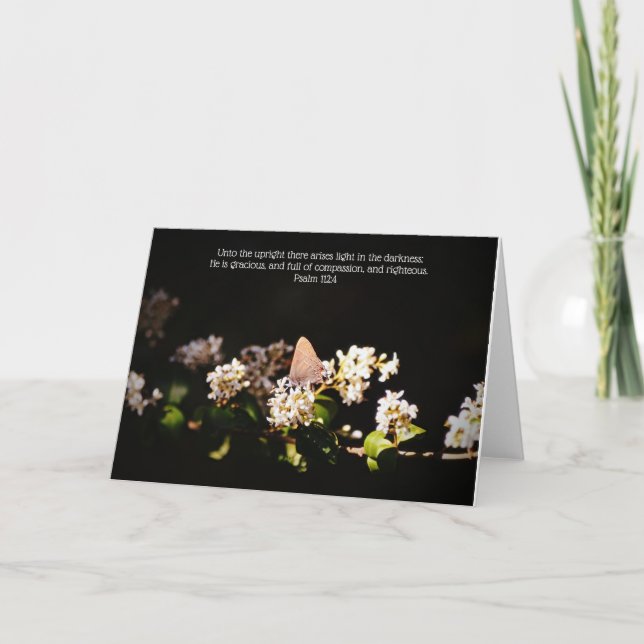Papillon illuminé sur la carte d'écriture Blossoms (Devant)