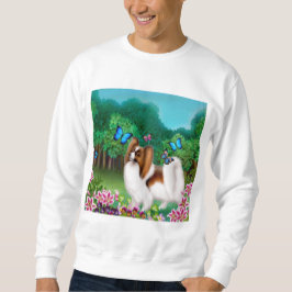 Papillon im Garten-Sweatshirt Sweatshirt
