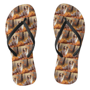 Papillon im Herbst Leaves Fall Inspiriert Flip Flops