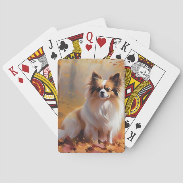 Papillon im Herbst Leaves Fall Inspiriert Spielkarten (Rückseite)