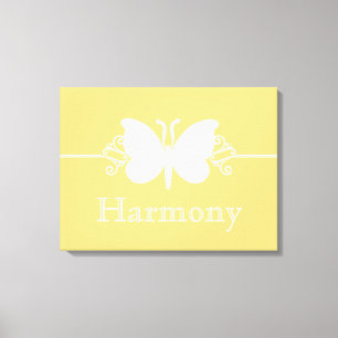 Papillon jaune doux tournoie Virtue toile Imprimer