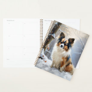 Papillon Lass es schneien Weihnachten Planer