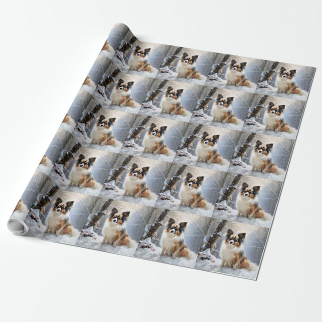 Papillon Let It Snow Christmas Geschenkpapier (Ungerollt)