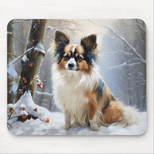 Papillon Let It Snow Christmas Mousepad