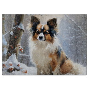 Papillon Let It Snow Christmas Schneidebrett