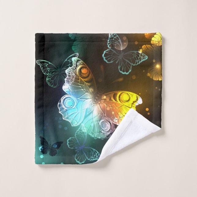 Papillon lumineux et papillons de nuit (Gant de toilette)