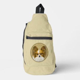 Papillon Malerei Zitrone und Weiß Originale Hunde  Crossbody Bag