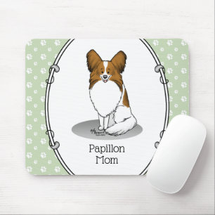 Papillon Mama Pap Mama (weiß & Einweg) Niedliche H Mousepad