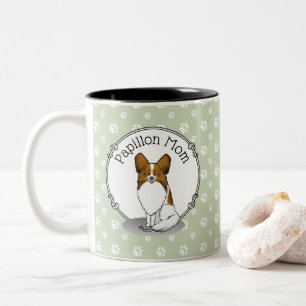 Papillon Mama Pap Mama (weiß & Einweg) Niedliche H Zweifarbige Tasse