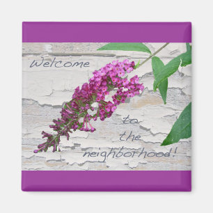 Papillon mauve Bush - Magnet de bienvenue