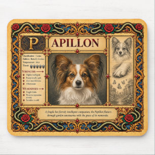 Papillon, mittelalterliche Bestiarien-Kunst Mousepad