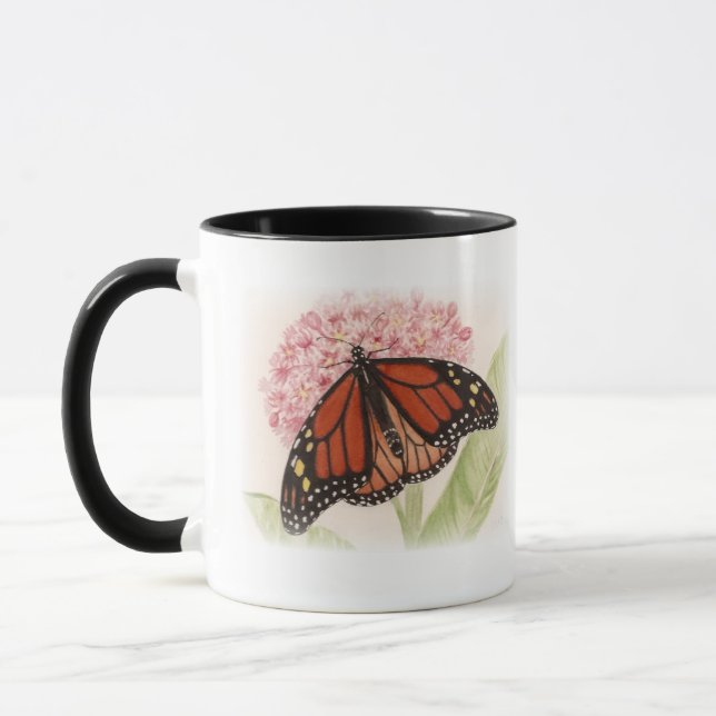 Papillon monarque et mug de chenille (Gauche)