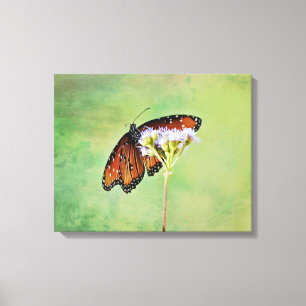 Papillon Monarque et toile Fleur sauvage Imprimer