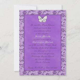 Papillon monogramme sur Faire-part de mariage pour