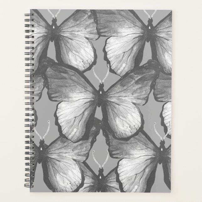 Papillon Motif à aquarelle gris moderne (Devant)