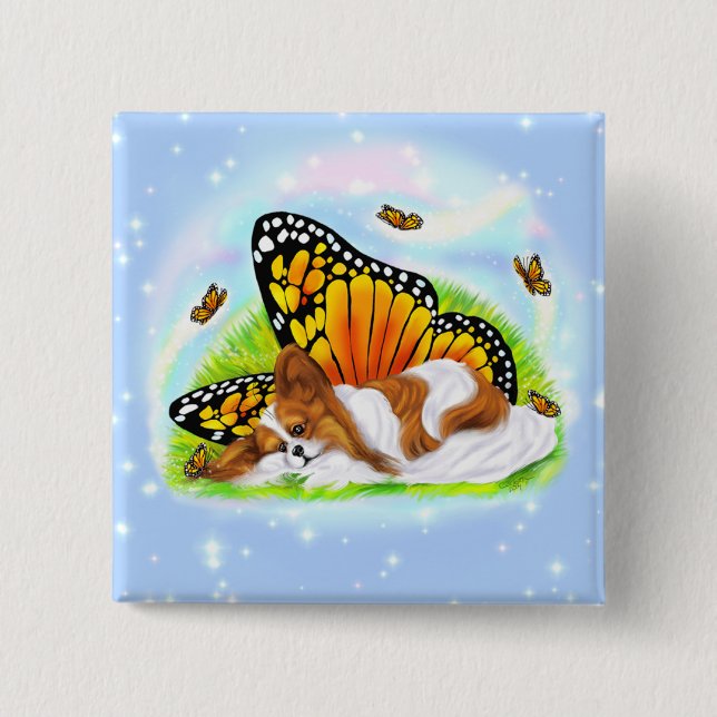 Papillon Mystischer Monarch Button (Vorderseite)