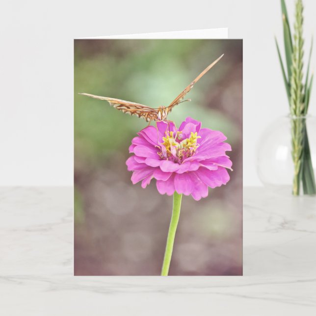 Papillon Nectar Écriture Carte Psaume 34:8 (Devant)