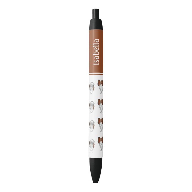 Papillon-Niedliche Hunde mit Individuelle Name Kugelschreiber (Vorderseite Vertikal)