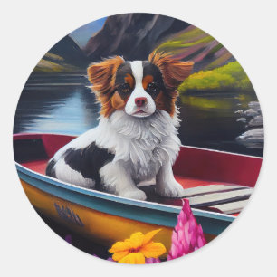 Papillon on a Paddle: Ein Landschaftliches Abenteu Runder Aufkleber
