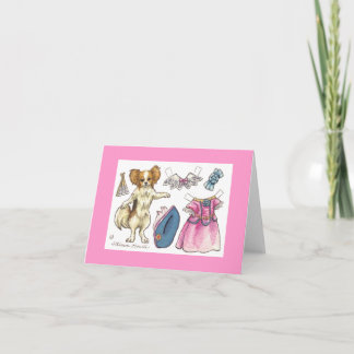 Papillon Papierpuppen-Anmerkungskarte Karte