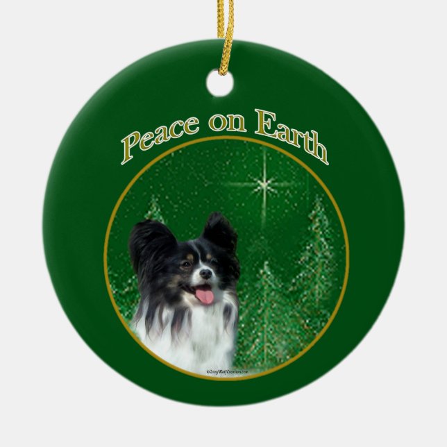 Papillon Peace Keramik Ornament (Vorne)