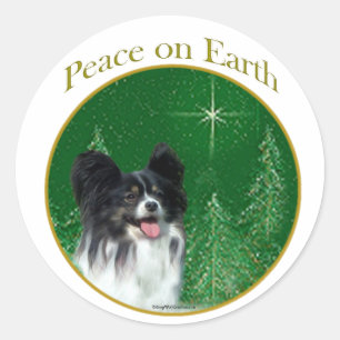 Papillon Peace Runder Aufkleber