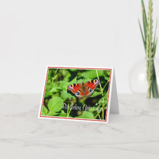 Papillon Peacock Carte de voeux d'anniversaire
