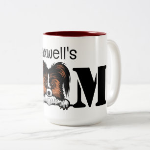 Papillon Peeking Personalisierte Mama Zweifarbige Tasse