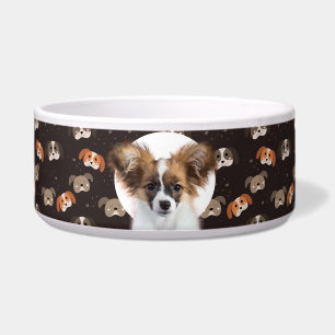 Papillon Personalisiert Foto & Name Dog Bowl Napf