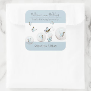 Papillon Personnalisé Jour de Mariage Stickers
